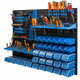 botle Delavniški panel za orodja 115 x 78 cm z 34 kos Škatla s pokrovom viseče Modra škatle plastika