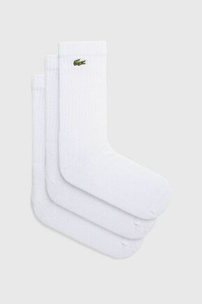 Nogavice Lacoste moško - bela. Visoke nogavice iz kolekcije Lacoste. Model izdelan iz elastičnega