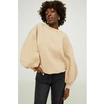 Bombažen pulover Answear Lab ženska, bež barva - bež. Pulover iz kolekcije Answear Lab, izdelan iz enobarvne pletenine. Model z mehko oblazinjeno sredino zagotavlja mehkobo in dodatno toploto.