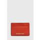 Usnjen etui za kartice MICHAEL Michael Kors bordo barva - rdeča. Etui za kartice iz kolekcije MICHAEL Michael Kors. Model izdelan iz naravnega usnja.