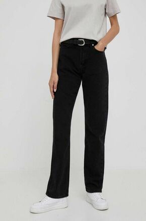 Kavbojke Calvin Klein Jeans ženski - črna. Kavbojke iz kolekcije Calvin Klein Jeans v kroju straight