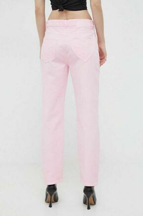 Kavbojke Moschino Jeans ženski - roza. Kavbojke iz kolekcije Moschino Jeans straight kroja