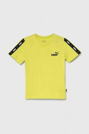 Otroška bombažna kratka majica Puma Ess Tape Tee B rumena barva - rumena. Otroška kratka majica iz kolekcije Puma
