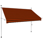 shumee Ročno zložljiva tenda 250 cm oranžna in rjava