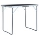 vidaXL Zložljiva miza za kampiranje s kovinskim okvirjem 80x60 cm siva