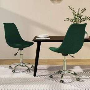 VidaXL Vrtljiv jedilni stol 2 kosa temno zeleno blago