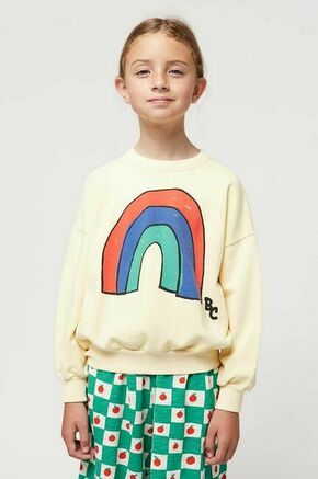 Otroški bombažen pulover Bobo Choses rumena barva - rumena. Otroški pulover iz kolekcije Bobo Choses