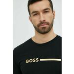 Bombažna kratka majica BOSS črna barva - črna. Kratka majica iz kolekcije BOSS. Model izdelan iz elastične pletenine.