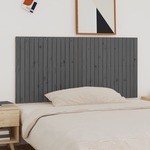 vidaXL Stensko posteljno vzglavje sivo 185x3x90 cm trdna borovina