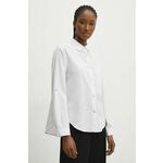Bombažna srajca Answear Lab ženska, bela barva - bela. Srajca iz kolekcije Answear Lab, izdelana iz enobarvne tkanine. Model iz tankega materiala je idealen za toplejše letne čase.