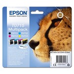 Epson T0715 tinta, black & color/vijoličasta (magenta)/črna (black), 23.9ml