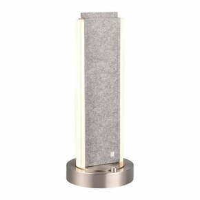 Siva LED namizna svetilka z glasovnim upravljanjem s pomočjo mobilne aplikacije s tekstilnim senčilom (višina 51 cm) Cicara – CINQUE