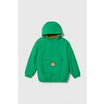 Otroška jakna United Colors of Benetton zelena barva - zelena. Otroški jakna iz kolekcije United Colors of Benetton. Delno podložen model, izdelan iz gladkega materiala. Model z dvignjenim ovratnikom zagotavlja dodatno zaščito pred mrazom.