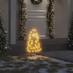 Vidaxl Božična svetlobna dekoracija s konicami 3 kos drevo 50 LED 30cm