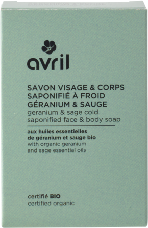 "Cold Saponified Face &amp; Body Soap - Géranium &amp; Sauge"