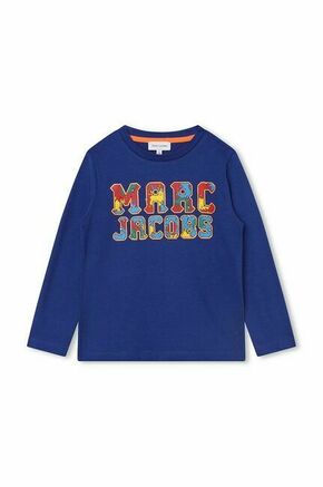 Otroška bombažna majica z dolgimi rokavi Marc Jacobs mornarsko modra barva - mornarsko modra. Otroške Majica z dolgimi rokavi iz kolekcije Marc Jacobs