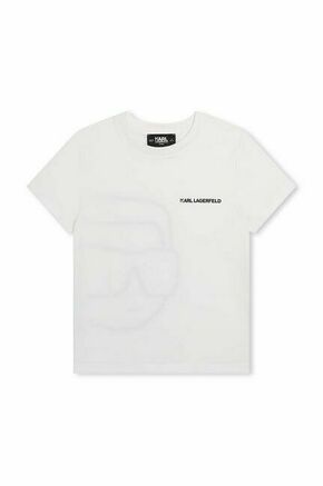 Otroška bombažna kratka majica Karl Lagerfeld bela barva - bela. Otroške kratka majica iz kolekcije Karl Lagerfeld