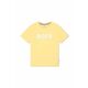 Otroška bombažna kratka majica BOSS rumena barva - rumena. Otroške kratka majica iz kolekcije BOSS. Model izdelan iz udobne pletenine.