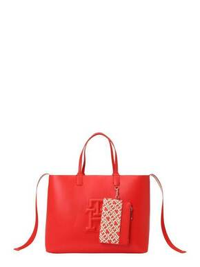 Torbica Tommy Hilfiger rdeča barva - rdeča. Velika torbica iz kolekcije Tommy Hilfiger. Model na zapenjanje