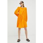 Obleka Gestuz HeslaGZ oranžna barva - oranžna. Obleka iz kolekcije Gestuz. Ohlapen model, izdelan iz enobarvnega materiala. Lahek material, namenjen za toplejše letne čase.