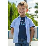 Otroška bombažna srajca Mayoral - modra. Otroška srajca iz kolekcije Mayoral. Model izdelan iz vzorčastega materiala.