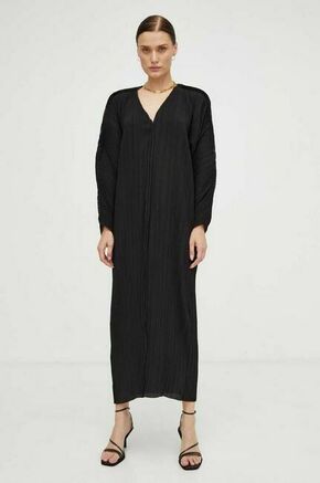 Obleka By Malene Birger črna barva - črna. Obleka iz kolekcije By Malene Birger. Model izdelan iz enobarvne tkanine. Izdelek vsebuje reciklirana vlakna.