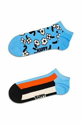 Nogavice Happy Socks Blue Low Socks 2-pack - pisana. Nogavice iz kolekcije Happy Socks. Model izdelan iz elastičnega