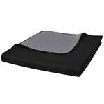 Vidaxl 130883 Double-sided Quilted Bedspread Black/Grey 170 x 210 cm
