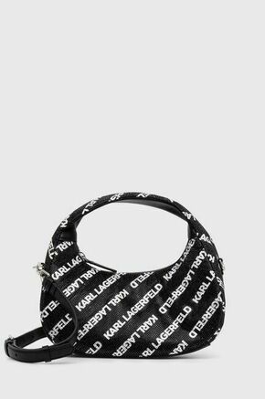 Torbica Karl Lagerfeld črna barva - črna. Majhna torbica iz kolekcije Karl Lagerfeld. Model na zapenjanje