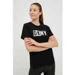 Kratka majica Dkny ženski, črna barva - črna. Kratka majica iz kolekcije Dkny. Model izdelan iz tanke, zelo elastične pletenine.