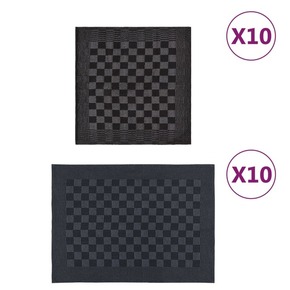 VidaXL Komplet brisač 20-delni črn in siv bombaž