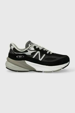 Čevlji New Balance Made in USA W990BK6 črna barva - črna. Čevlji iz kolekcije New Balance. Model izdelan iz kombinacije naravnega usnja