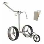 Jucad Junior Steel 3-Wheel SET Silver Ročni voziček za golf