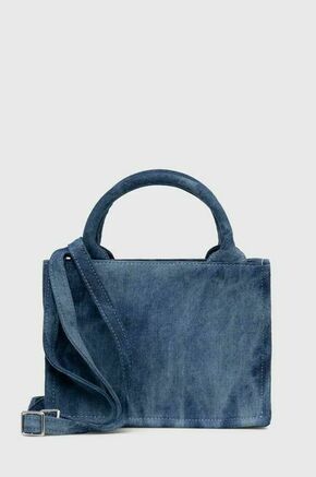Jeans torba Samsoe Samsoe - modra. Majhna torbica iz kolekcije Samsoe Samsoe. Model na zapenjanje