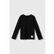Otroška bombažna majica z dolgimi rokavi Sisley črna barva - črna. Majica z dolgimi rokavi iz kolekcije Sisley. Model izdelan iz pletenine, prijetne na otip. Model iz izjemno udobne bombažne tkanine.
