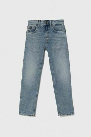 Otroške kavbojke Calvin Klein Jeans - modra. Kavbojke iz kolekcije Calvin Klein Jeans. Model izdelan enobarvne tkanine.