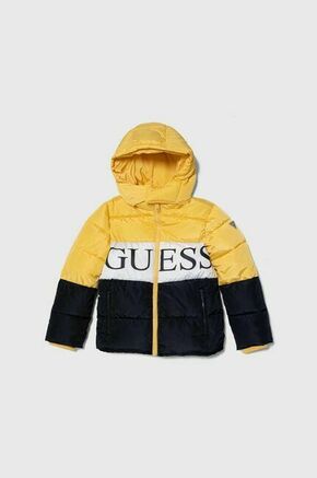 Otroška jakna Guess rumena barva - rumena. Otroški jakna iz kolekcije Guess. Podložen model