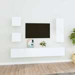Greatstore Komplet TV omaric 5-delni bel inženirski les