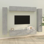 Komplet TV omaric 8-delni betonsko siv konstruiran les - vidaXL - Siva - 119,7 - 100 x 30 x 30 cm - vidaXL