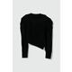 Otroški pulover Sisley črna barva - črna. Otroške Pulover iz kolekcije Sisley. Model izdelan iz tanke, elastične pletenine. Izrazita, bleščeča tkanina s kovinsko nitjo.