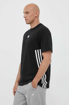 Bombažna kratka majica adidas črna barva - črna. Kratka majica iz kolekcije adidas