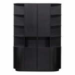 Črna modularna knjižna polica iz masivnega bora 156x210 cm Finca – WOOOD