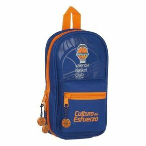 NEW Nahrbtnik s svinčnikom Valencia Basket M847 Modra Oranžna 12 x 23 x 5 cm
