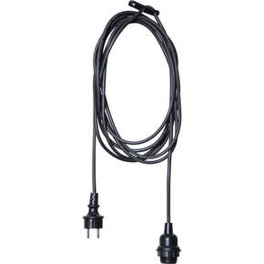 Črn kabel s konico za žarnico Star Trading Cord Ute