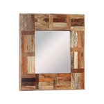 VIDAXL Stensko ogledalo iz predelanega lesa 50x50 cm