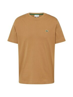 Bombažna kratka majica Lacoste rjava barva - rjava. Kratka majica iz kolekcije Lacoste. Model izdelan iz pletenine z nalepko. Izjemno udoben material