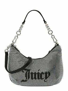 Torbica Juicy Couture srebrna barva - srebrna. Majhna torbica iz kolekcije Juicy Couture. Model na zapenjanje