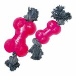 slomart žvečilna igrača za pse gloria tpr z vrvjo roza velikost m (14 cm)