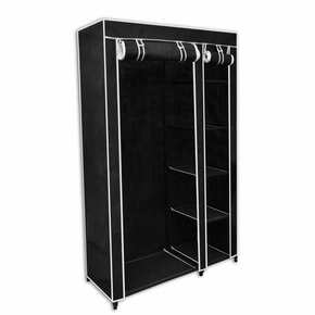 Zložljiva garderobna omara črne barve 110 x 45 x 175 cm