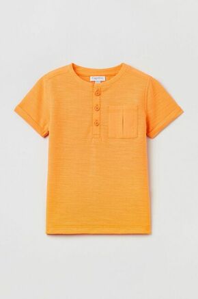 Otroški bombažen t-shirt OVS oranžna barva - oranžna. Otroški T-shirt iz kolekcije OVS. Model izdelan iz enobarvne pletenine.